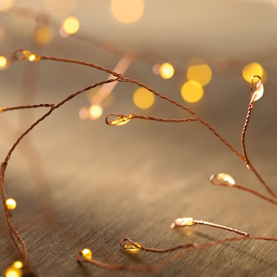120ct. Warm White LED Firecracker String Lights with Copper Wire by Ashland®
